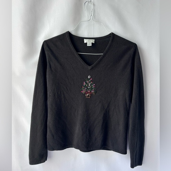 Christopher & Banks Tops - Christopher & Banks Christmas Embroidered Women Top